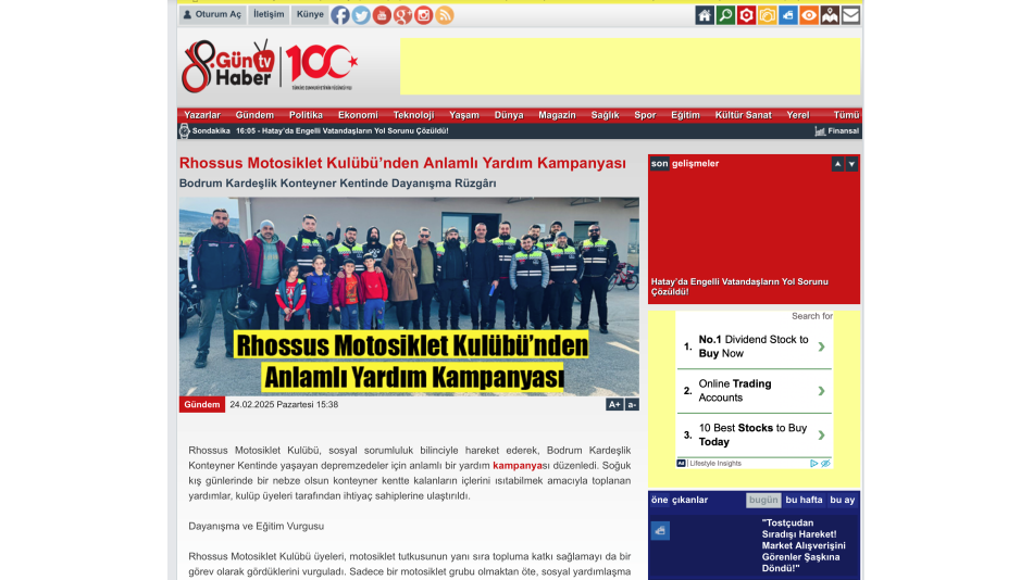 Motosiklet Tutkusunu Dayanışmaya Dönüştürdüler